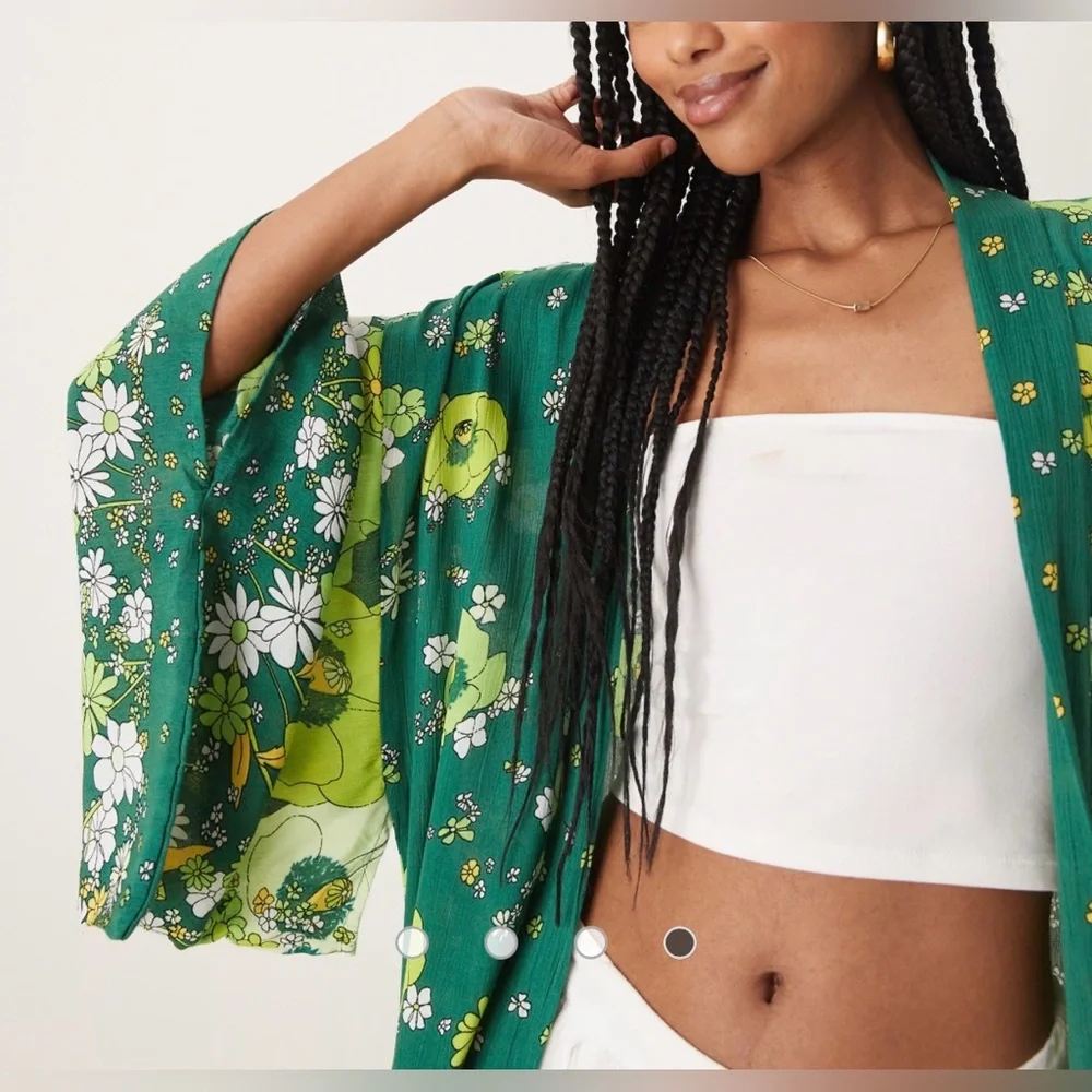 Free People Hidden Hills Floral Boho  Maxi Kimono Duster - Picture 7 of 15